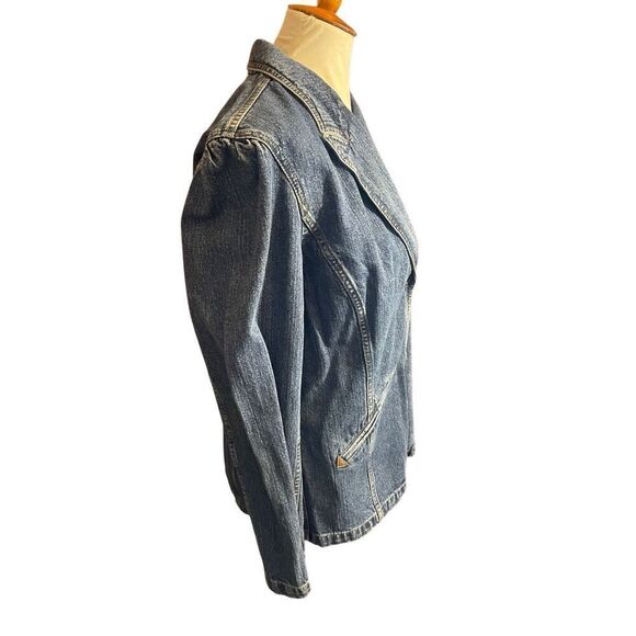 Vintage Liz Claiborne Lizwear Denim Blazer - 90s RARE Classic Jacket Size Large - Picture 7 of 12